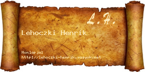 Lehoczki Henrik névjegykártya