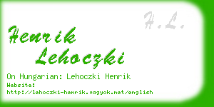 henrik lehoczki business card